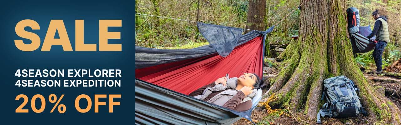 Hennessy Hammock current sale banner ad. Click here for more information.